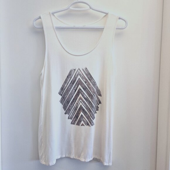 Boho White Graphic Tank Top - Picture 1 of 3